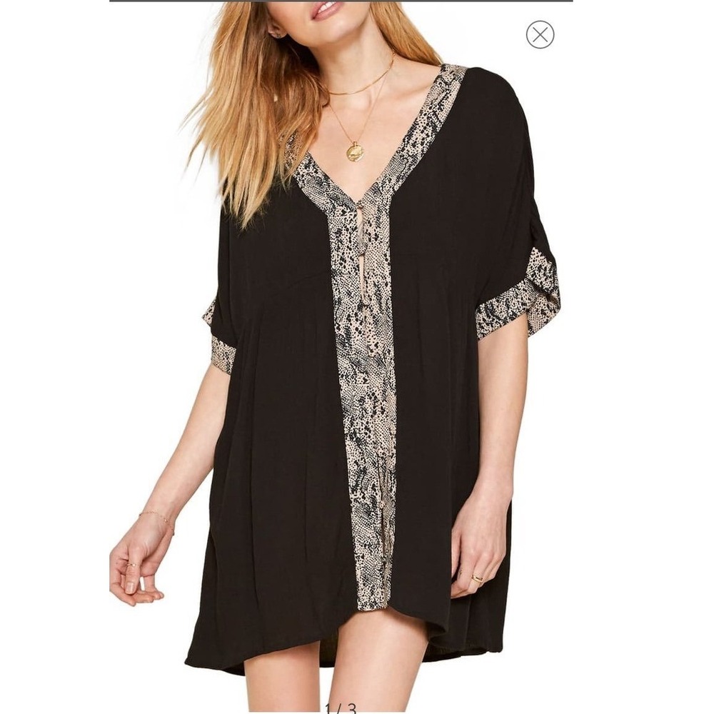 Amuse Society Black Casual Beachy Shift Dress XS/S